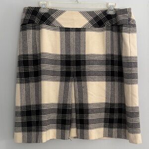 Talbots Cream and Black Checkered Mini Skirt